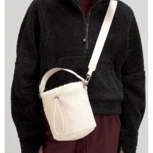 Lululemon New Year Fleece Crossbody Bucket Bag White Opal Athletica Stylish Chic